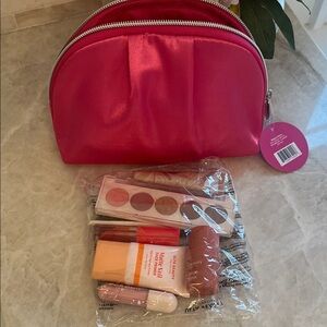 Ulta Beauty Hot Pink Satin Dome Makeup Set with Peach & Coral Accents
